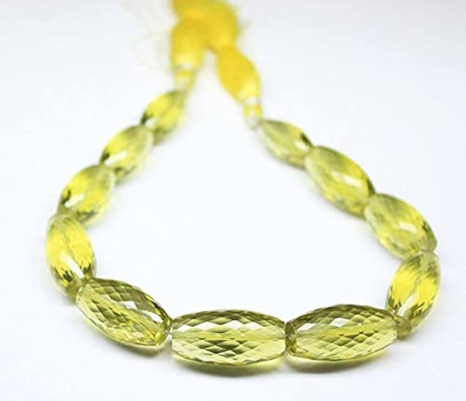 Quartz citron vert et or haut de gamme en perles marquise pour joaillerie artisanale LKBEADS