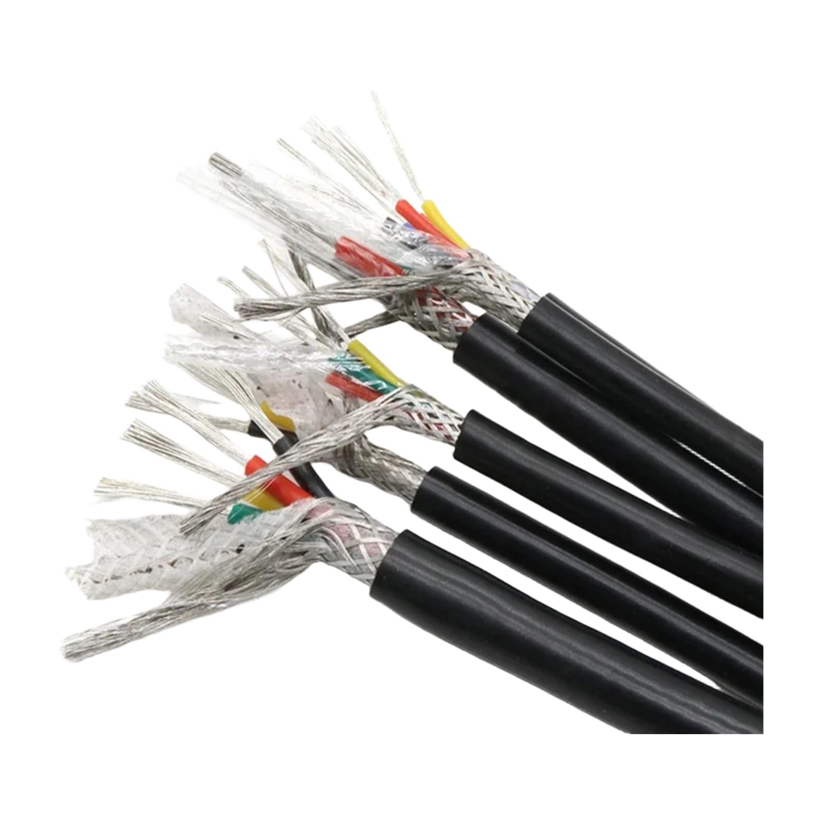 1M Silicone Rubber Shielded Wire 22 20 18 17 15 13AWG Cable 2 3 4 6Core(Black; 13AWG squared 2.5mm; 4 Cores)