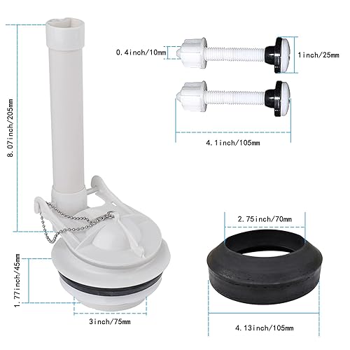 Miniatura 2 de Kit de reparación de inodoro de 3 pulgadas con junta y pernos compatible con el estándar americano 738921-100.0070A inodoro de dos piezas
