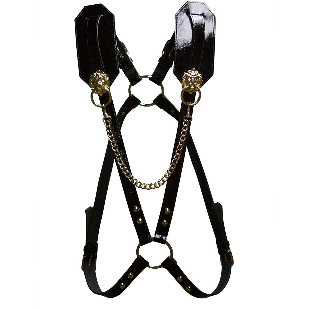 Eye Hunee Men's Patent Leather Harness (Black)