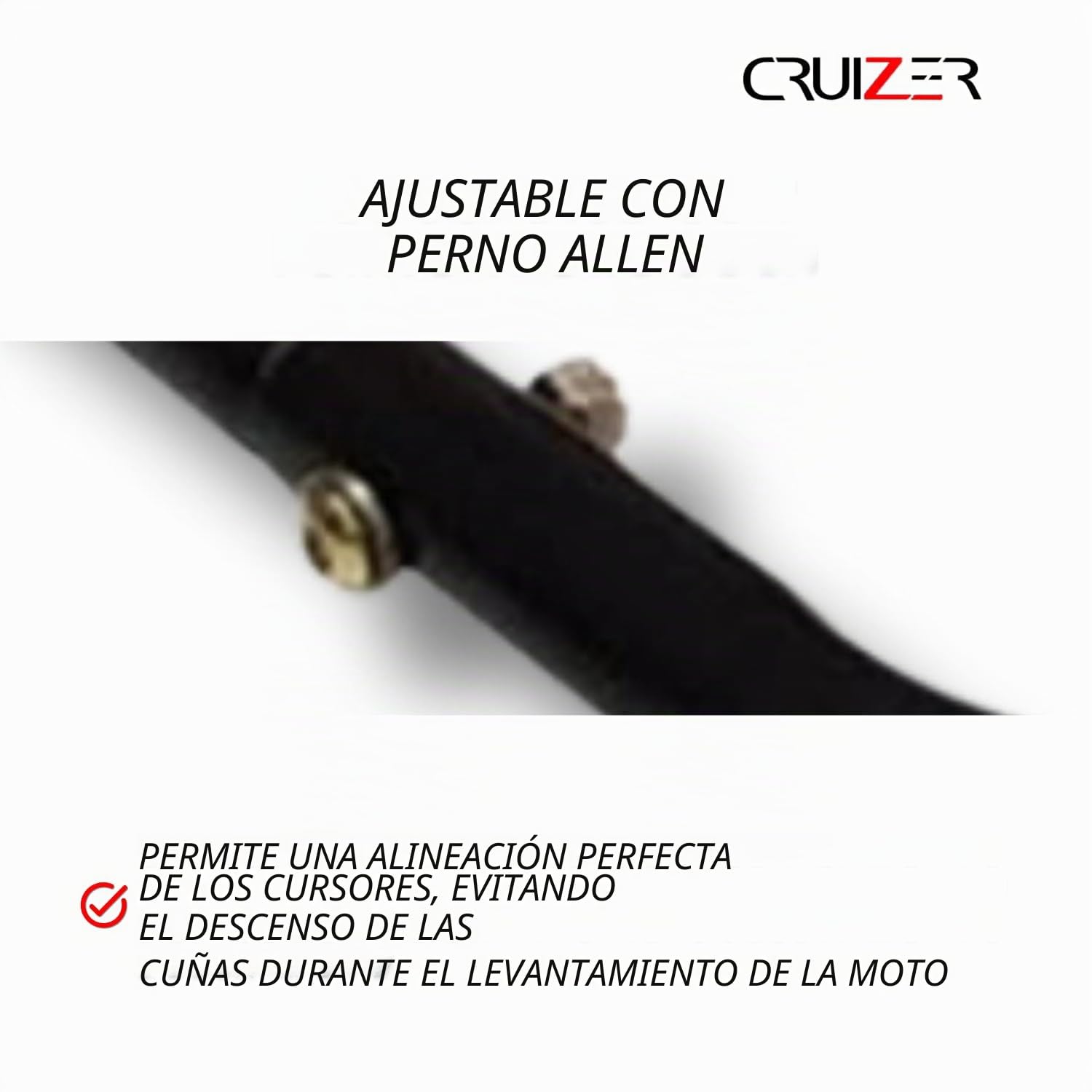 CRUIZER Caballete trasero para moto con fijaciones de tenedor ajustable con 4 ruedas subyacentes, barras refuerzos laterales con carga máxima 300 kg