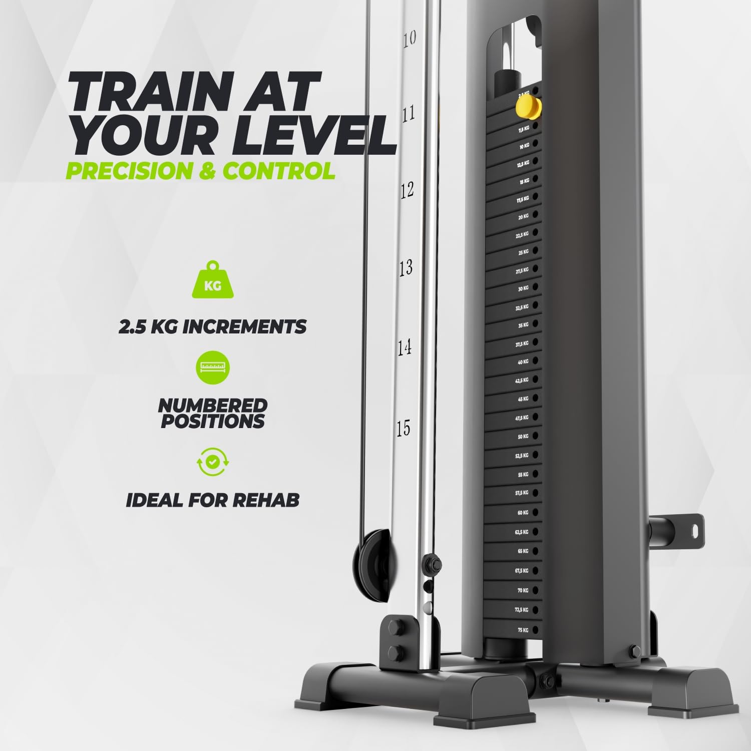 VirtuFit PL100 Single Pulley Station – Kabelzugstation für Krafttraining – 75 kg Gewichtsstapel – Höhenverstellbar – Robuste Stahlkonstruktion
