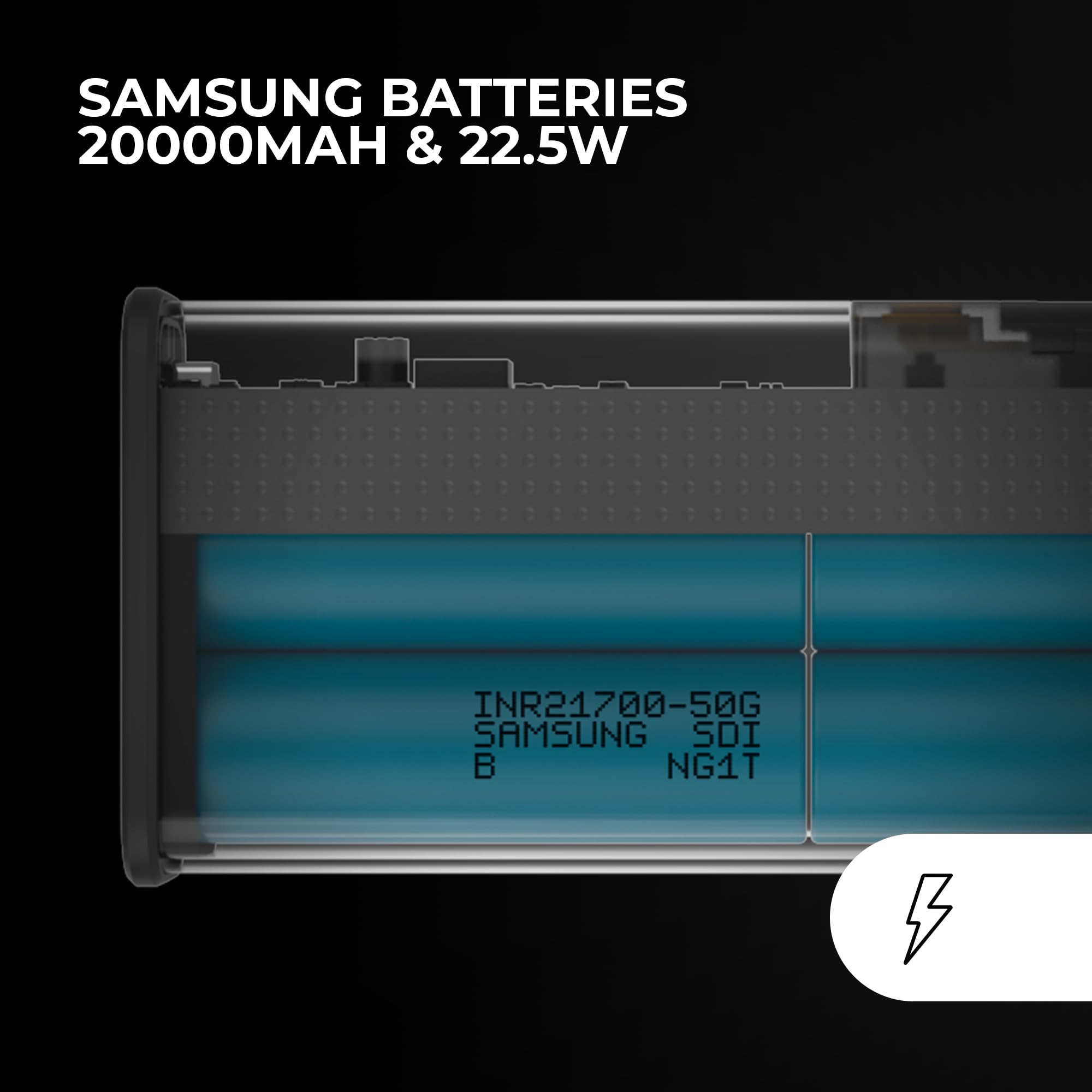 Mars Gaming MPK-20K, Power Bank 22,5 W, Batterie Samsung 20000mAh, Carica Rapida QC3.0 e PD3.0, Display con Controllo della Carica, Batteria Esterna Multi-Carica, Connettività Universale, Nero