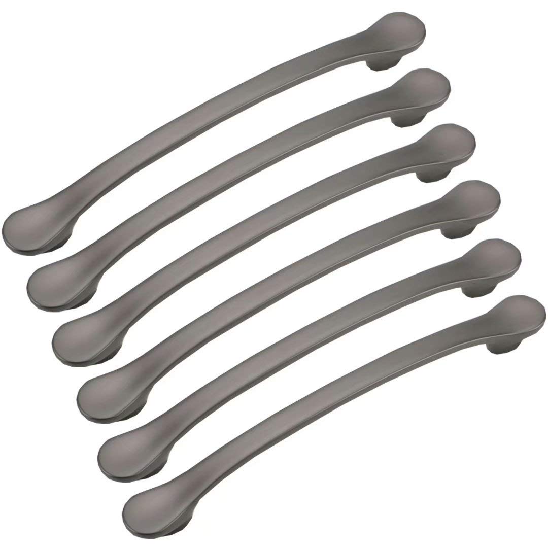 Poignée de meuble grise 160 mm pour cuisine et armoire de chambre x6