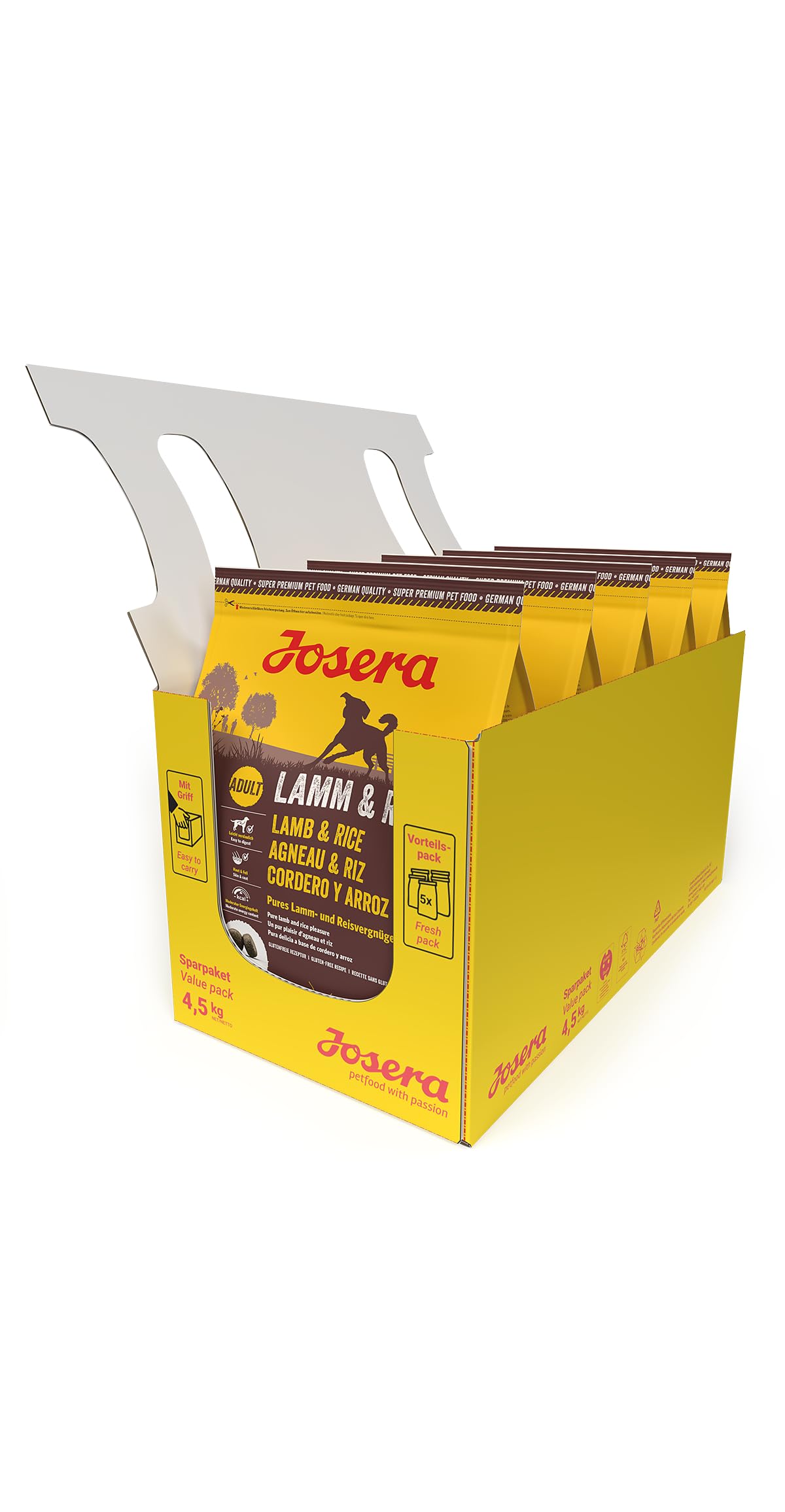 JOSERA Agneau & Riz 900 g | Croquettes pour chien | De l'agneau comme unique source de protéine animale | Nourriture Super Premium pour chien adulte | Lot de 5