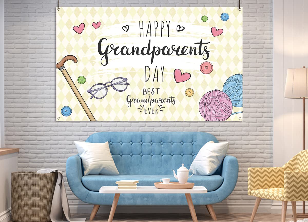 Großelterntag-Banner 160 X 100 Cm – Bunter Fotohintergrund Aus Polyester Für Partys & Deko