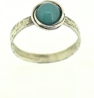 Vista 15 de Anillo de plata de ley con piedras preciosas para mujer, anillo apilable de piedra martillada, anillo de piedra natal