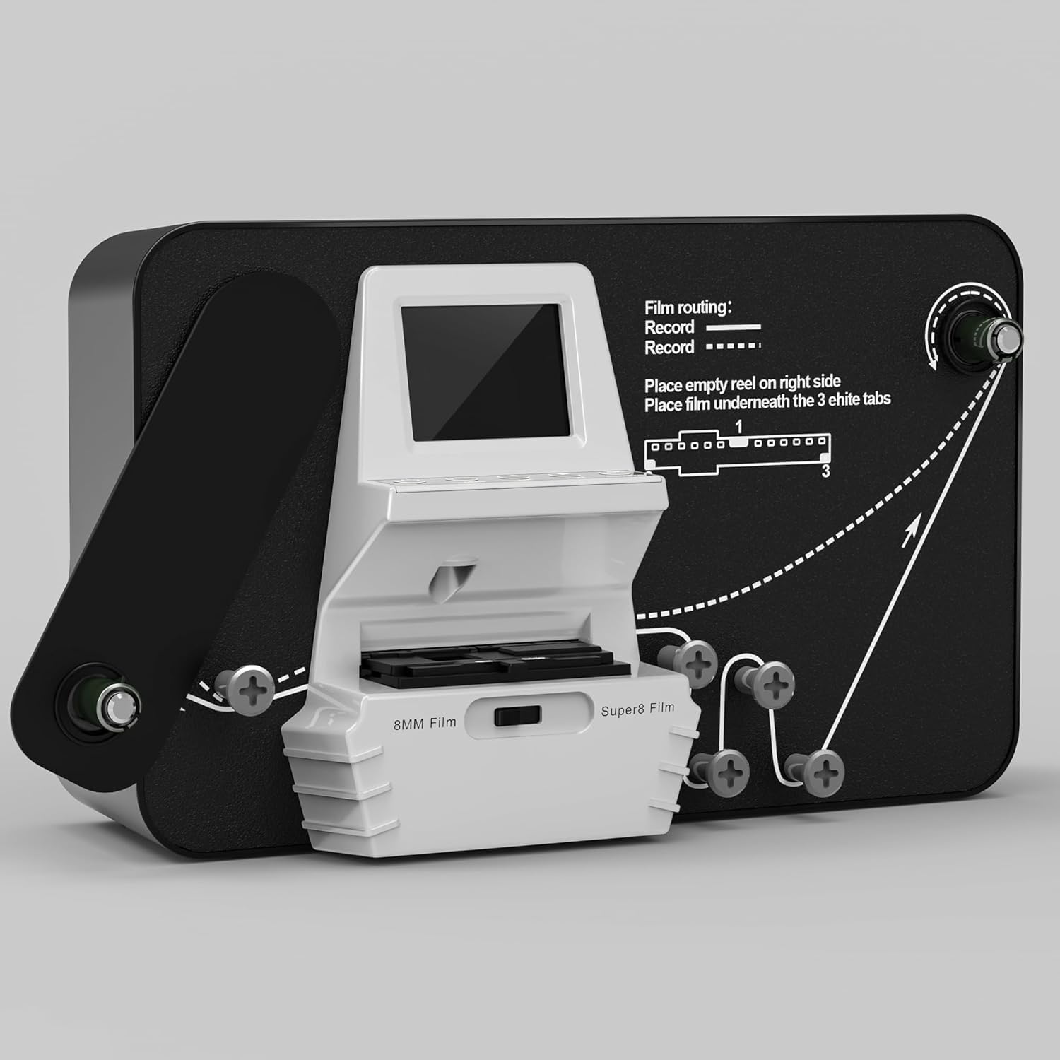 Super-Filmscanner für 8 mm und Super 8 mit 2,4-Zoll-LCD, digitalisiert 8-mm- und Super-8-Filme in 1080P, inkl. 32-GB-SD-Karte