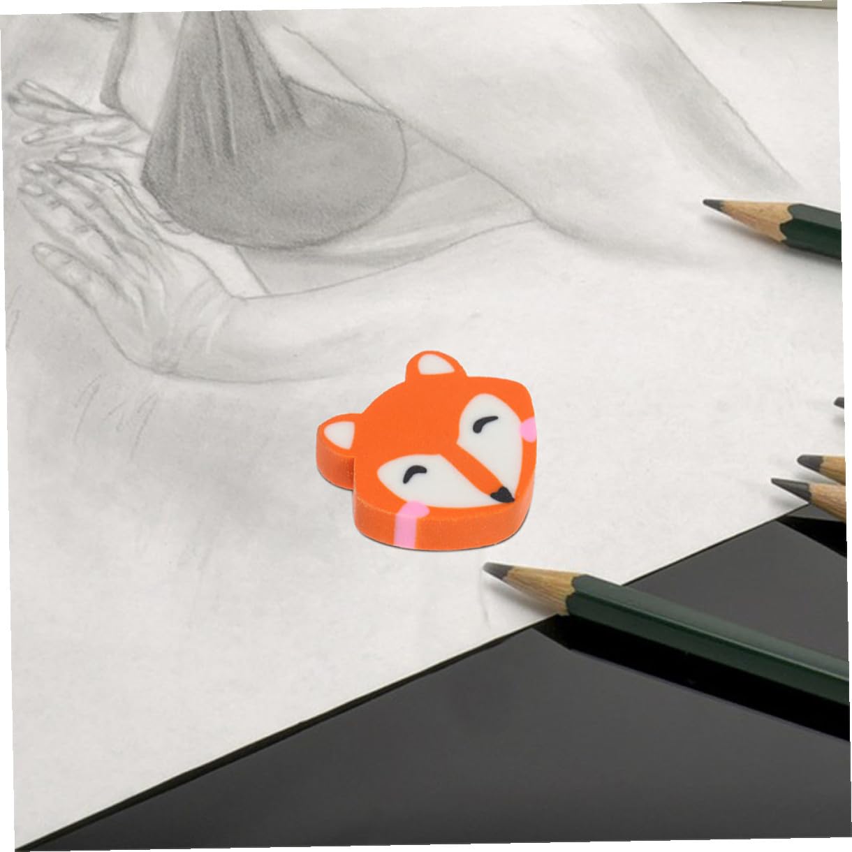 Hemobllo 100 pezzi Gommine Volpe Animali Adorabili per Premi Studenti Cancellina Morbida e Portatile Adatta Scuola Ufficio e Progetti Artistici