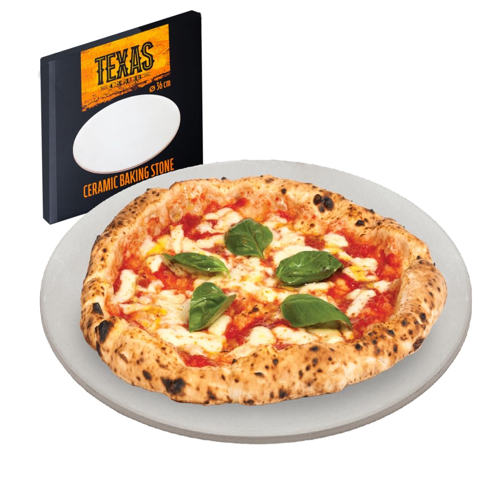 TEXAS CLUB Pierre à pâtisserie Ø 30cm pour four et gril, pierre à pizza, pierre à pâtisserie en céramique