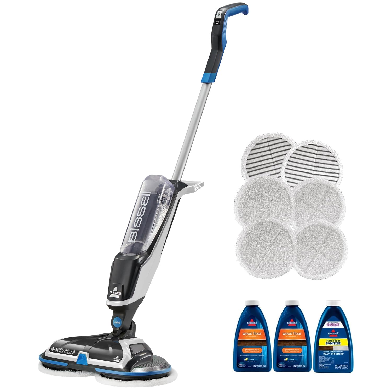 BISSELL Spinwave Cordless Hard Floor Expert Spin Mop Cleaner 18V with washable mop pads for sealed hard floors