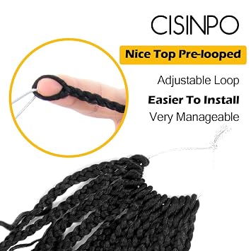 9 PCS 12 Inch Goddess Box Braids Crochet Hair for Black Women 1B