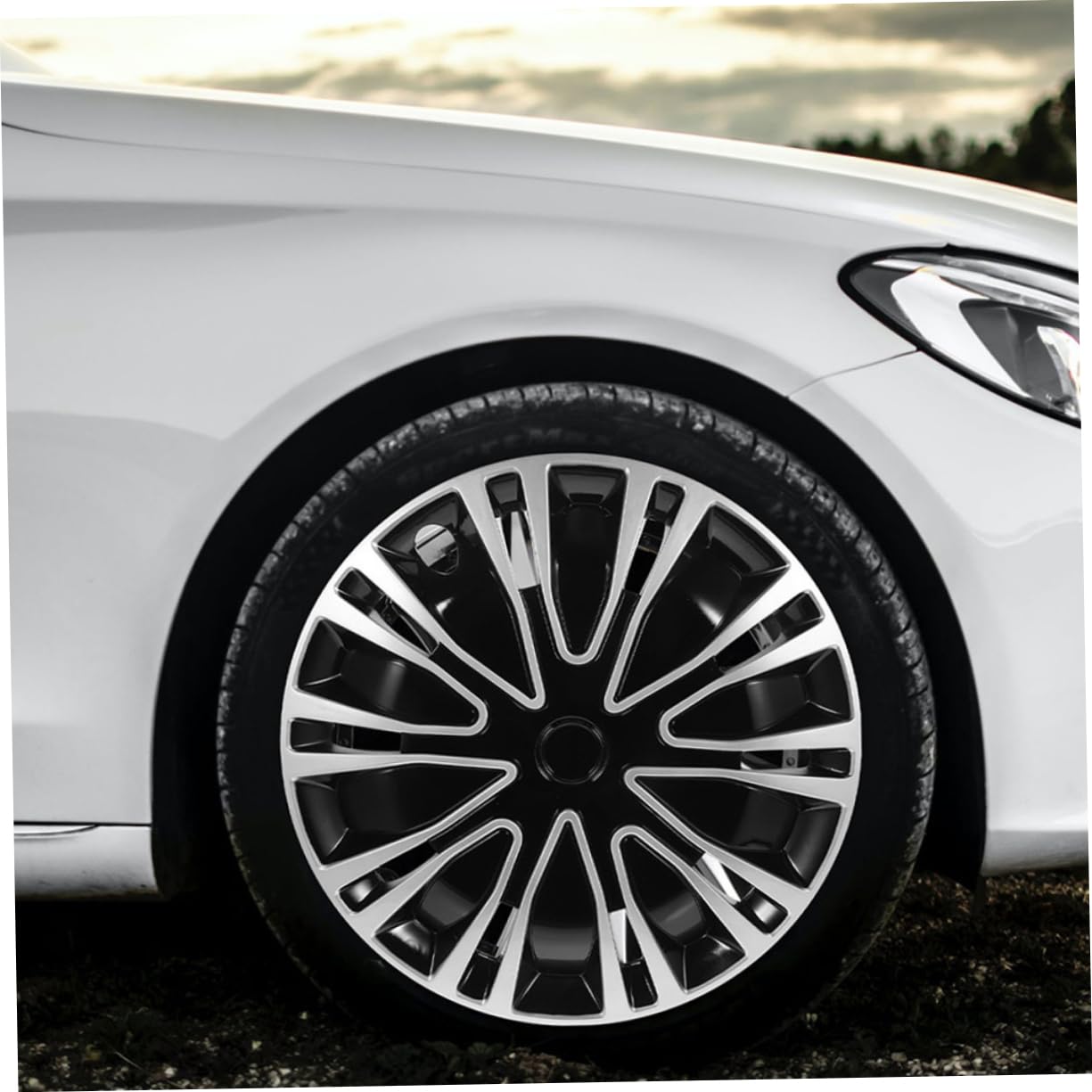 Anneome Tapacubos de Rueda Automotriz de Repuesto para Coche y SUV Diseño Liso y Acabado Refinado, Material PP Resistente y Duradero para Decoración Versátil