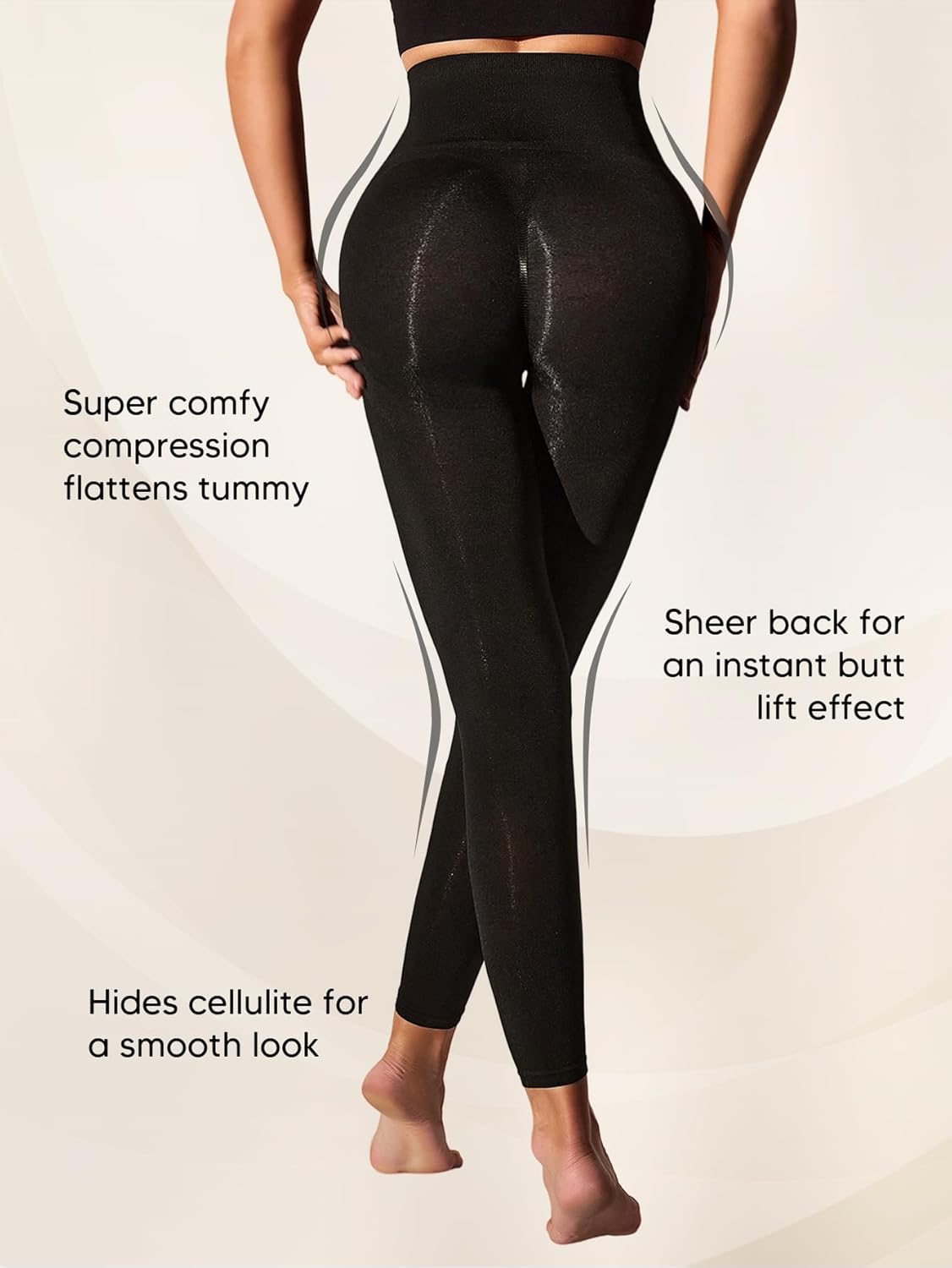 Women Shapewear Leggings High Waist Footless Tights Tummy Control Butt Lift Thigh Slimmer Compression Pants - Image 5