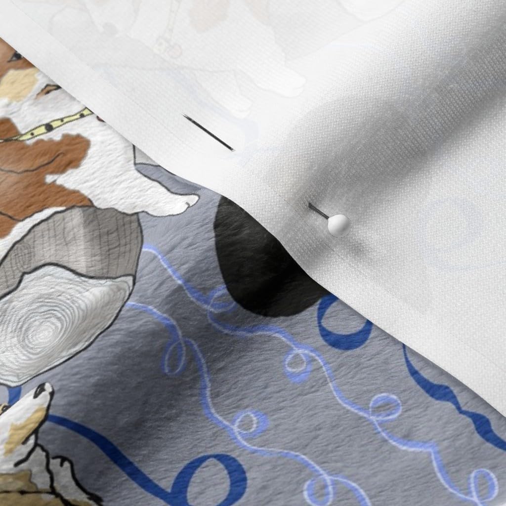 Spoonflower Fabric - Corgi Parade Welsh Dogs Puppy Pets Animals Gray Corgis Canine Love Printed on Minky Fabric Fat Quarter - Sewing Baby Blankets Quilt Backing Plush