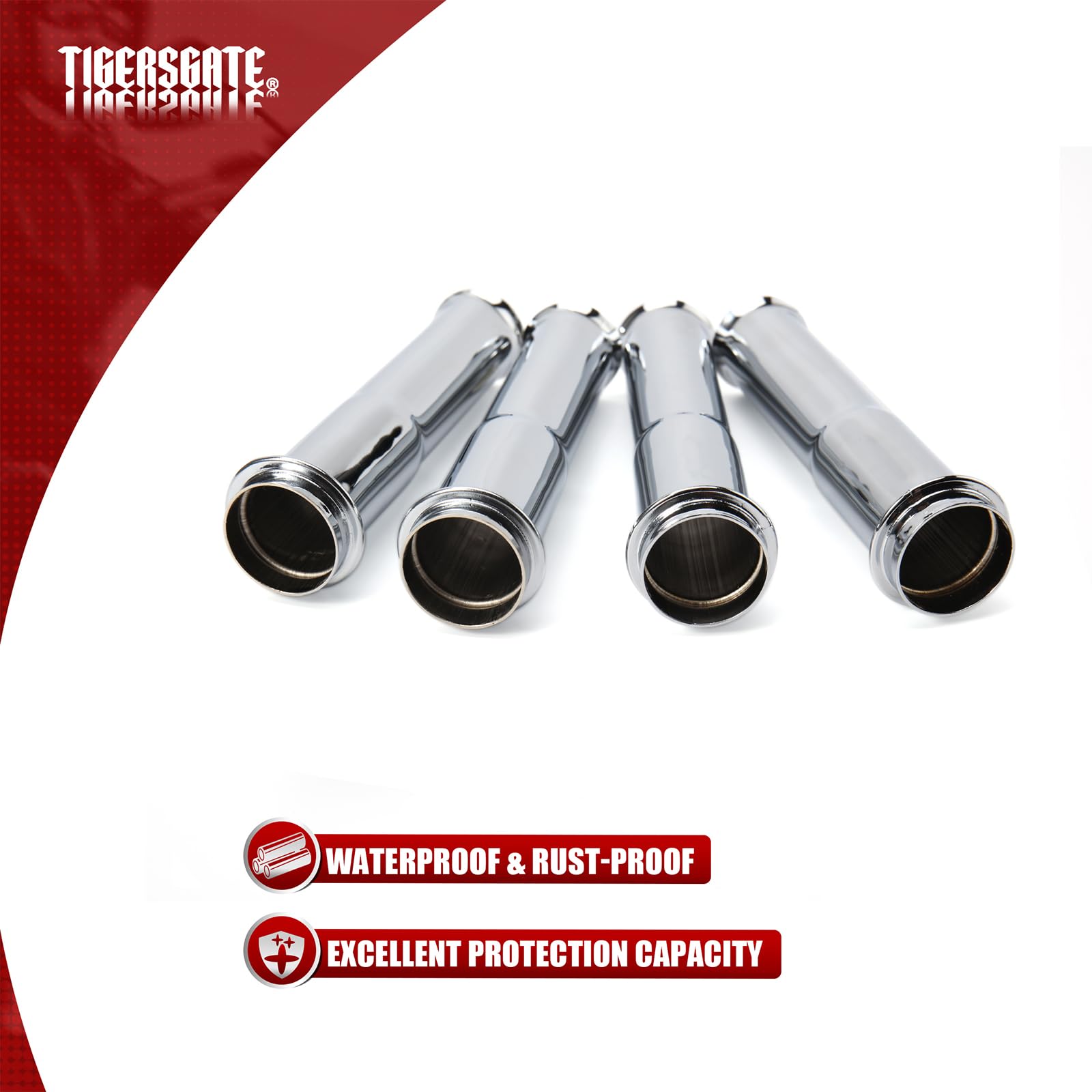 TIGERSGATE Chrome Pushrod Cover Kit For 2004+ Harley Sportster XL Models (XL883, XL1200)