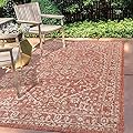 JONATHAN Y SMB104A-9 Malta Bohemian Medallion Textured Weave Indoor/Outdoor 9 ft. x 12 ft. Area Rug, Coastal, Traditional, Transitional, Vintage, Rustic, Glam, Stain-Resistant, Pet Friendly, Red/Taupe