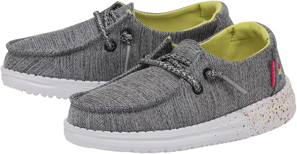 Hey Dude Girl's Wendy Toddler Sparkle Night Size K7 | Girl’s Shoes | Girl’s Lace Up Loafers | Comfortable & Light-Weight