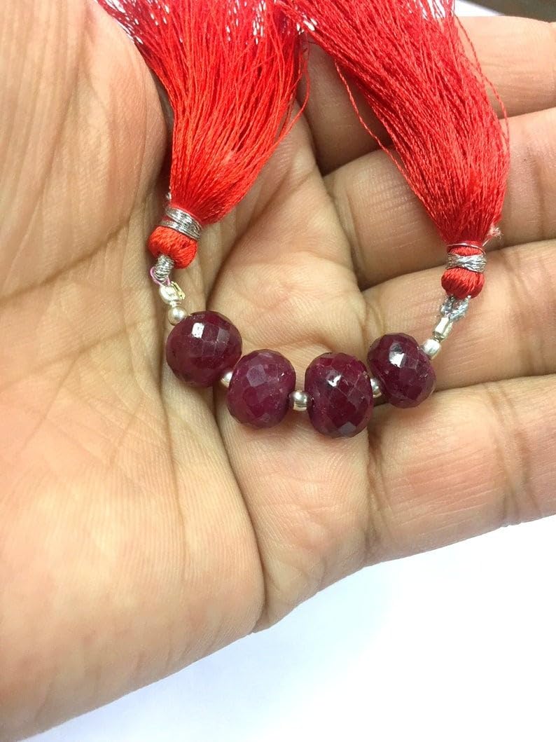 Perles rondes rubis naturel facettes 10mm : l'idée parfaite pour créer un cadeau de fête des mères