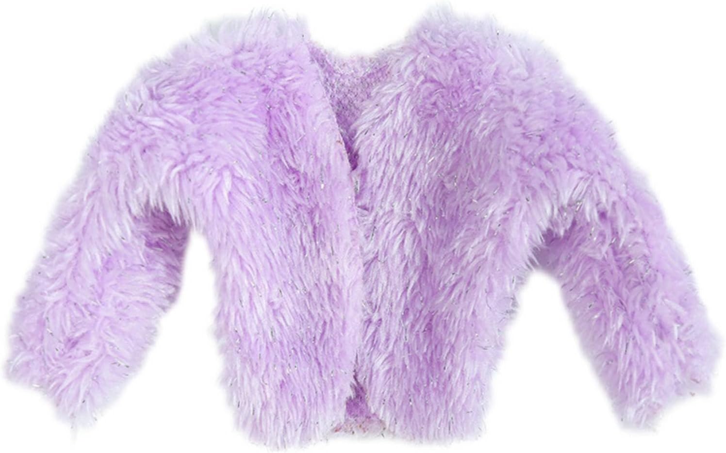 DuskHaven Doll Outfit Knit Dress Set with Faux Jacket Fashion Doll Clothes Winter Apparel Toy Accessory Cloth Material for Creative Play Suitable for Child Play , Lavender