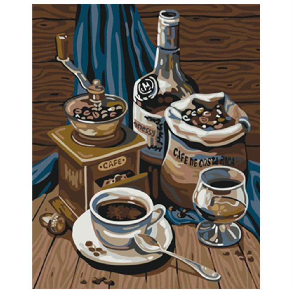 BPAINTF Painting By Numbers Diy Exquisite Coffee Maker Life Canvas Art Painting by Numbers deco painting 60X75cm DIY FRAMED