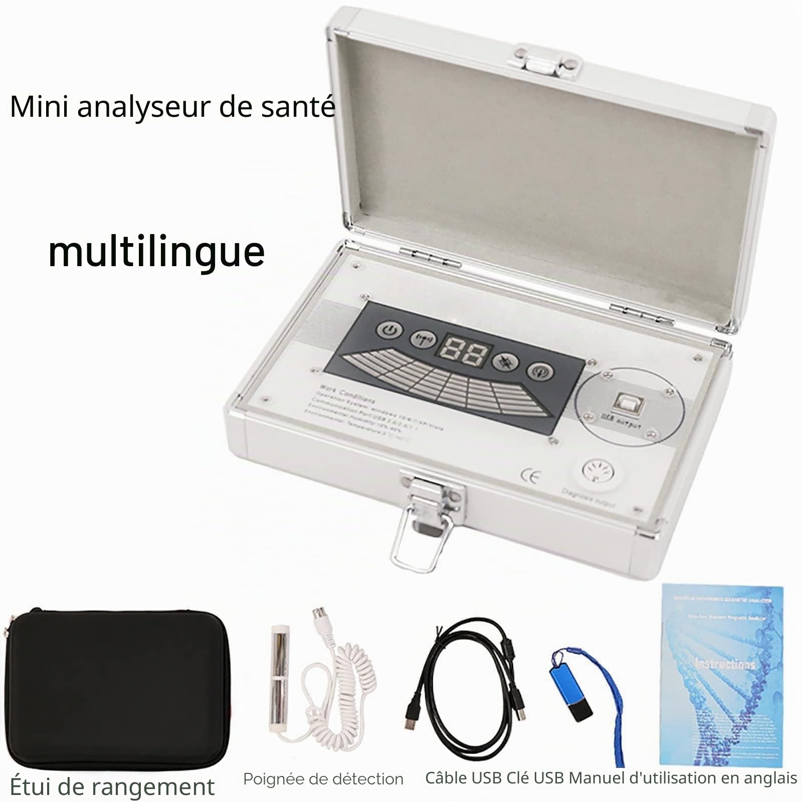 Analyseur de santé quantique avec 61 rapports, Appareil de biorésonance, analyseur de sous-santé par thérapie quantique, Analyse 3D Dynamique, Analyse corporelle par résonance magnétique 3 en 1