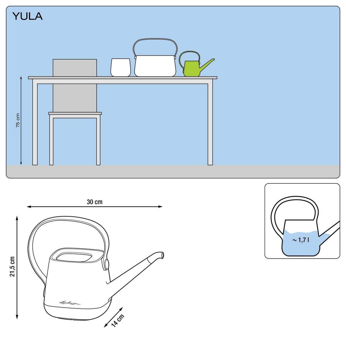 Lechuza 13890 YULA - Regadera (1,7 L), Color Blanco y Rosa