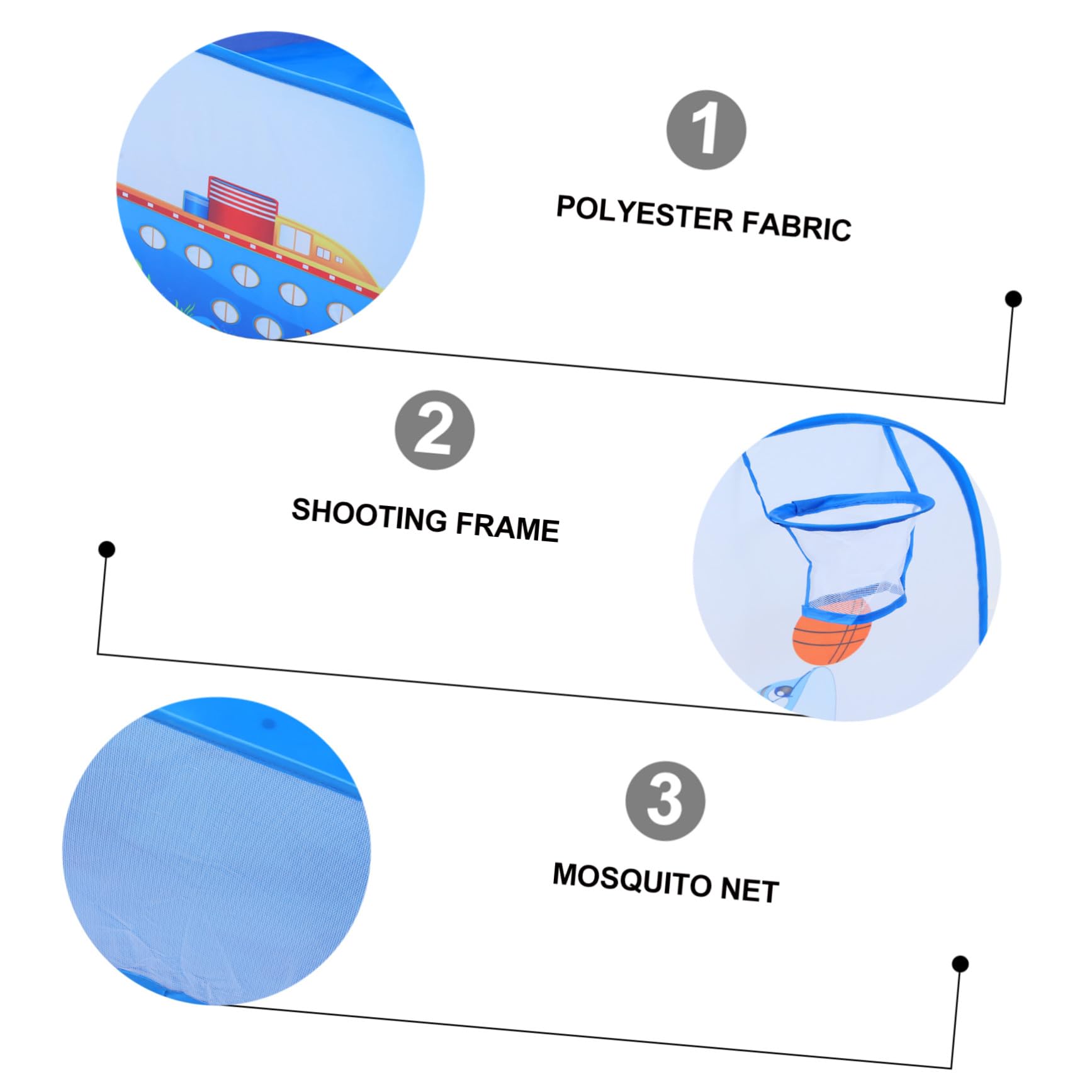 Piscina Palline per Bambini Delfino Pieghevole in Poliestere Blu