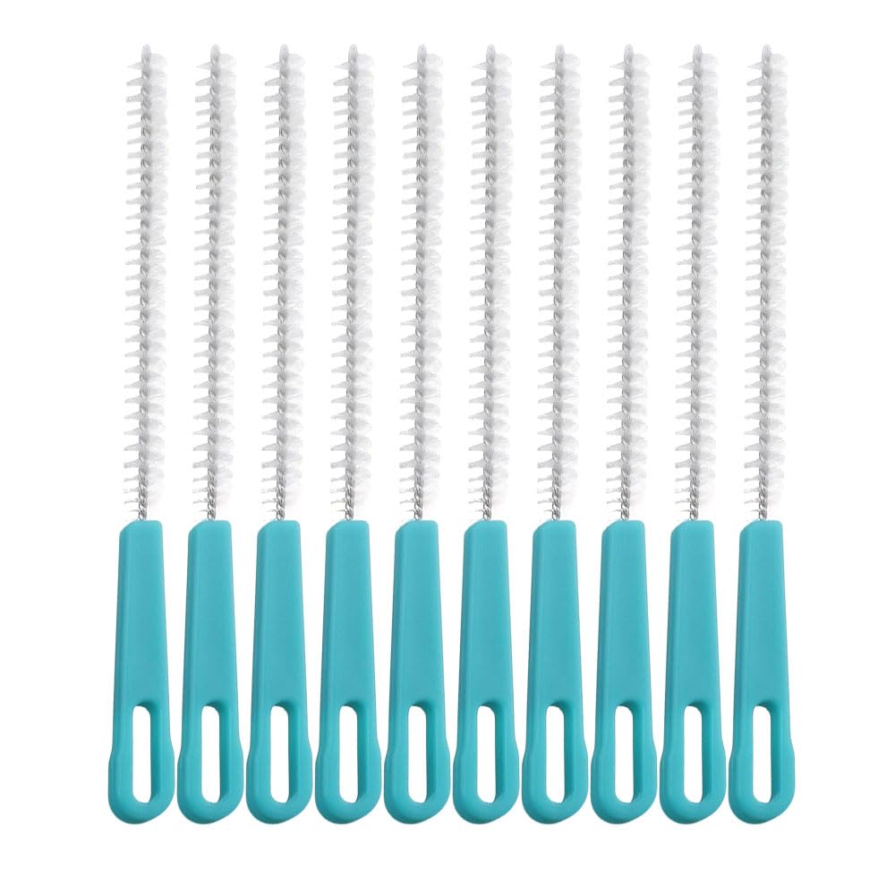GEDRACKPMYN Bottle Brush - 10mm Small Straw Cleaner - Long Nylon Cleaning Brush for Straws, Bottles, Cups, Test Tubes White,10 pcs