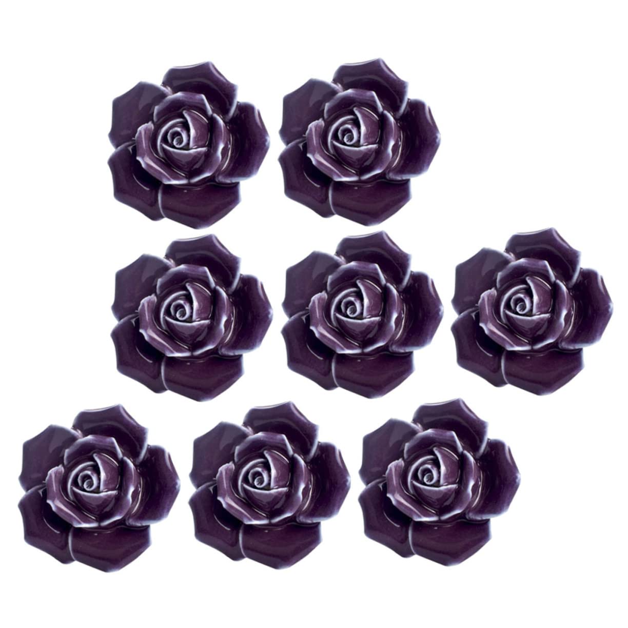 Poignée de tiroir céramique rose au design vintage raffiné
