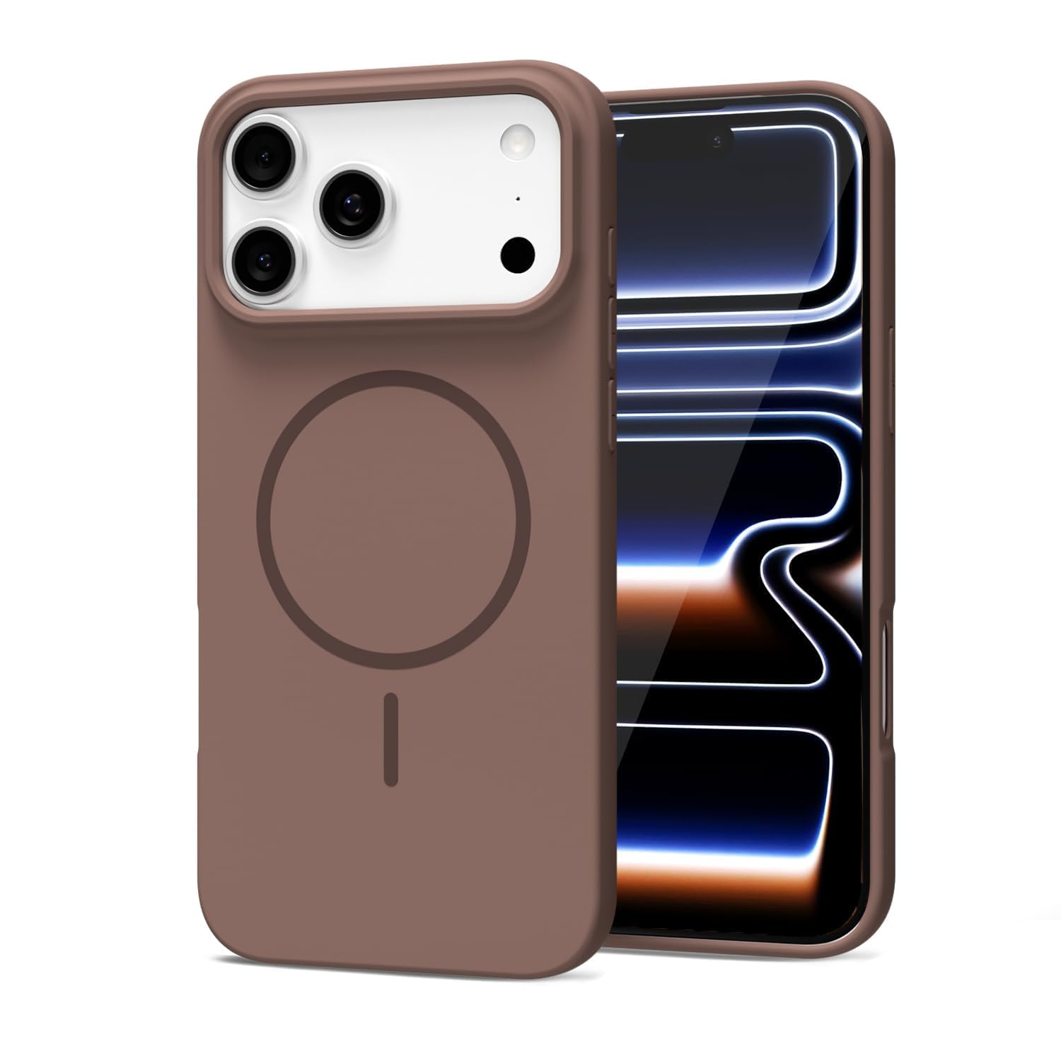 Photo 1 of LoeoeL Silicone Magnetic Case for iPhone 17 Pro Max/18 Pro Max, Brown