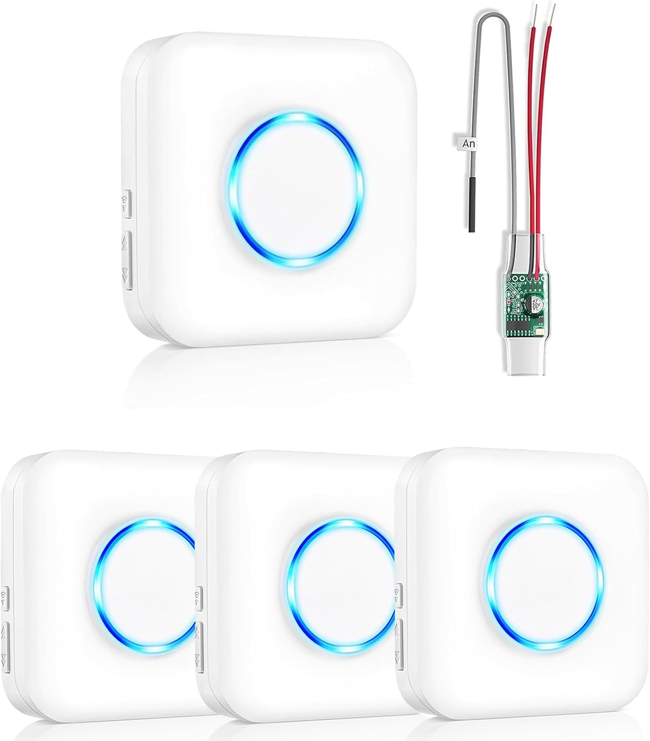 Satisure Wireless Doorbell Extender with Receiver Connects to Existing Hardwired Doorbell to Wireless Doorbells (4 Receivers and 1 Extender)