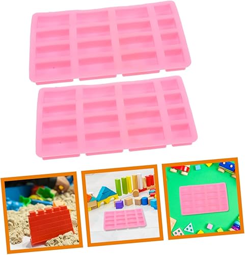 Miniatura 4 de SEWACC 10 piezas Mini molde de ladrillo Mini bloques de construcción para gelatinas Molde de silicona Molde de para Resina Molde de mano Ladrillos