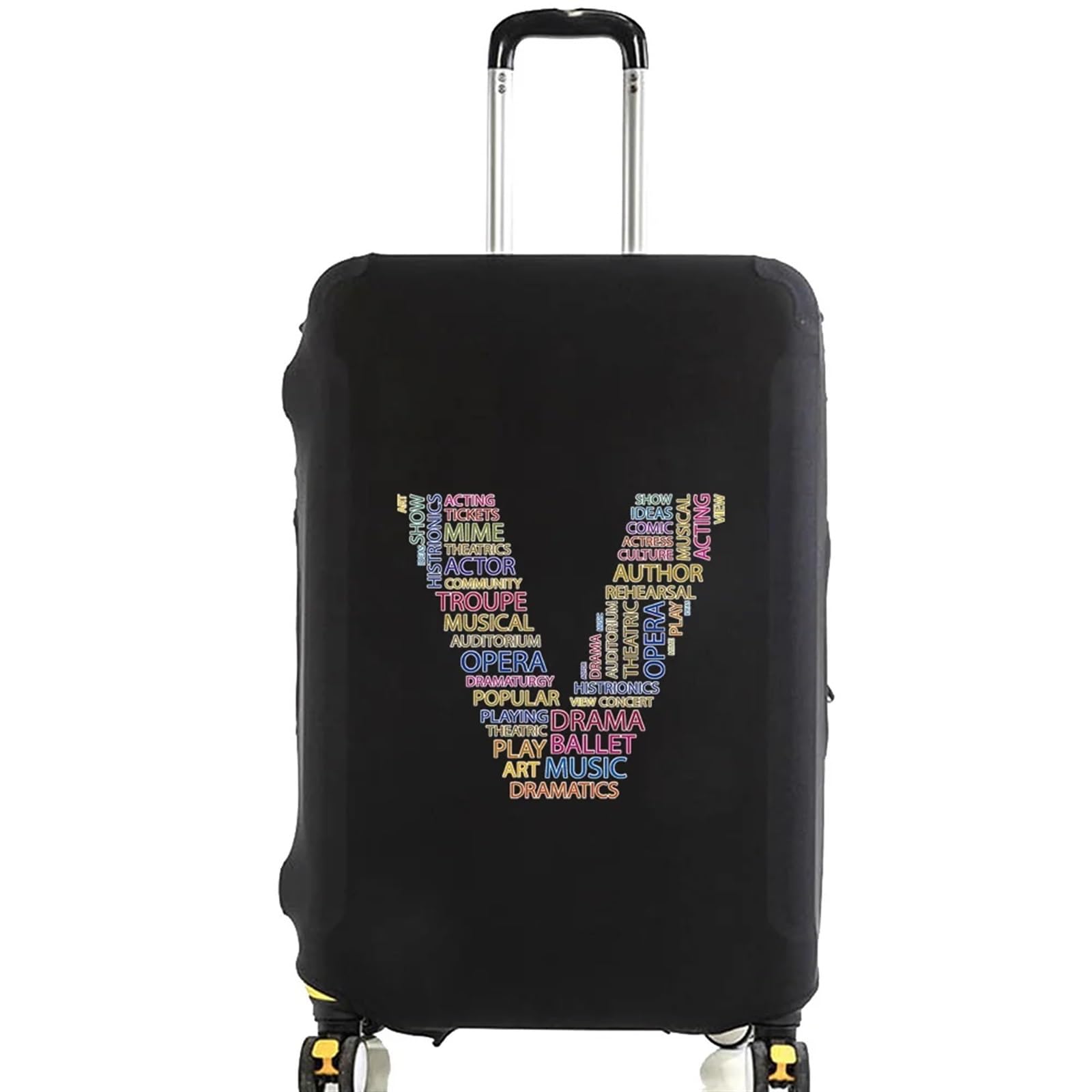Kofferabdeckungen Elastische Gepäckschutzhülle, Buchstaben-Serie, Reisezubehör, Trolley-Reisetasche, Schutzhülle for 45,7–81,3 cm große Koffer(8text V,M)
