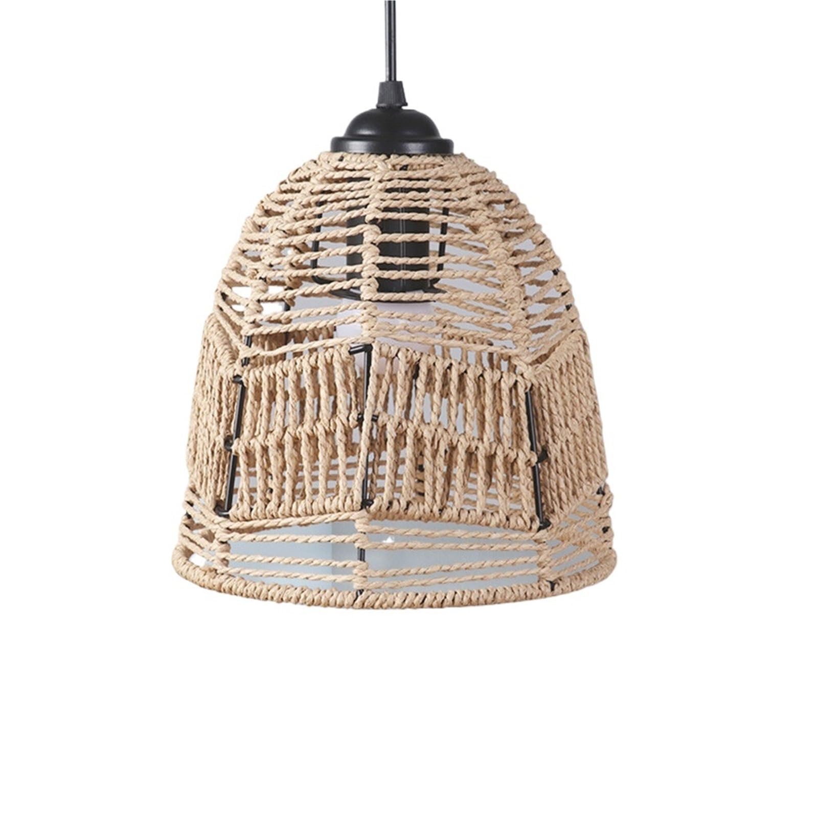 RRYPBOVG Pendant Lights Shade Artifical Rattan Light Shade Hemp Rope Ceiling Lamp Shade Pendant Lampshade