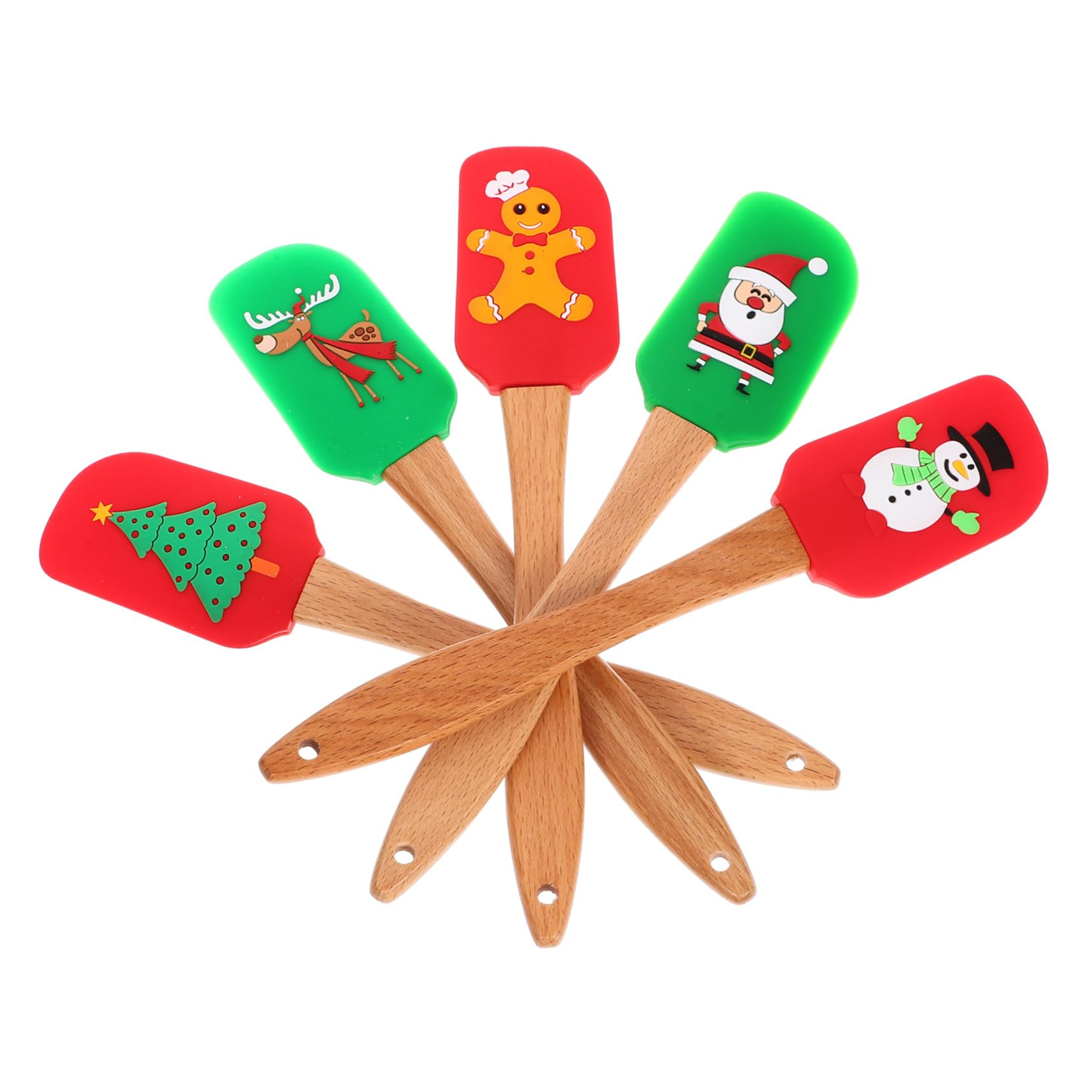 OUNONA 5pièces Spatules de Cuisson Silicone Ustensiles de Pâtisserie Spatules à Crème Accessoires de Cuisine Quotidiens Styles Assortis pour Rangement Facile et Peu Style Aléatoire