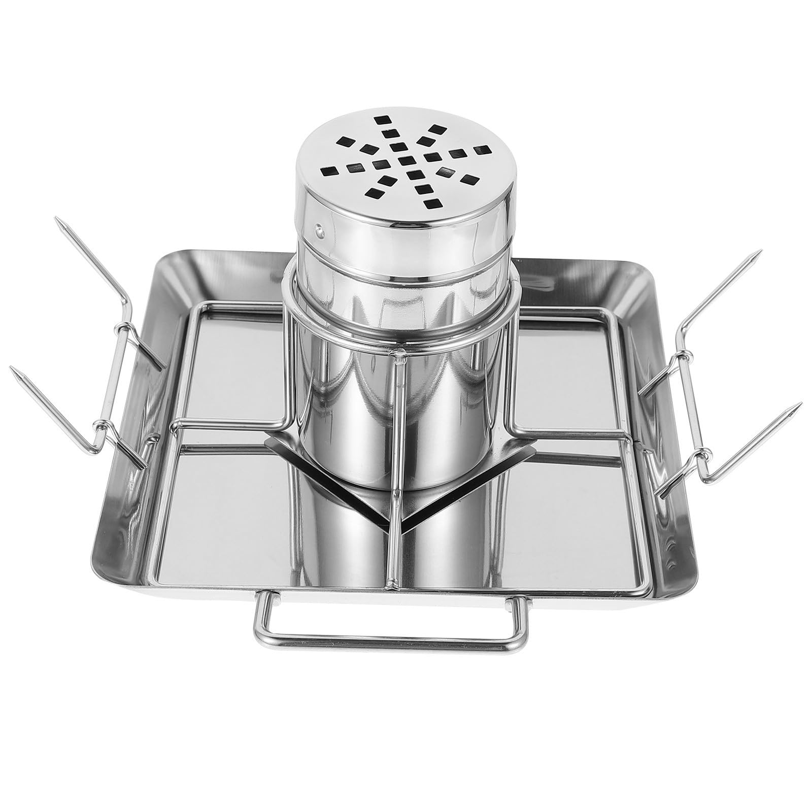 INOOMP Vassoio per Pollo da Barbecue, Acciaio Inox, Smontabile