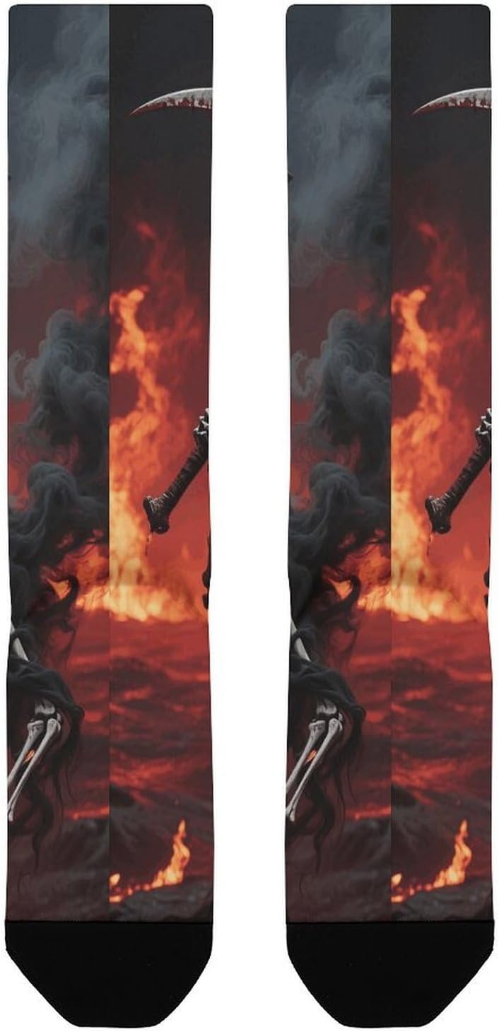 Horrible Skull Knee High Soccer Socks Moisture Wicking