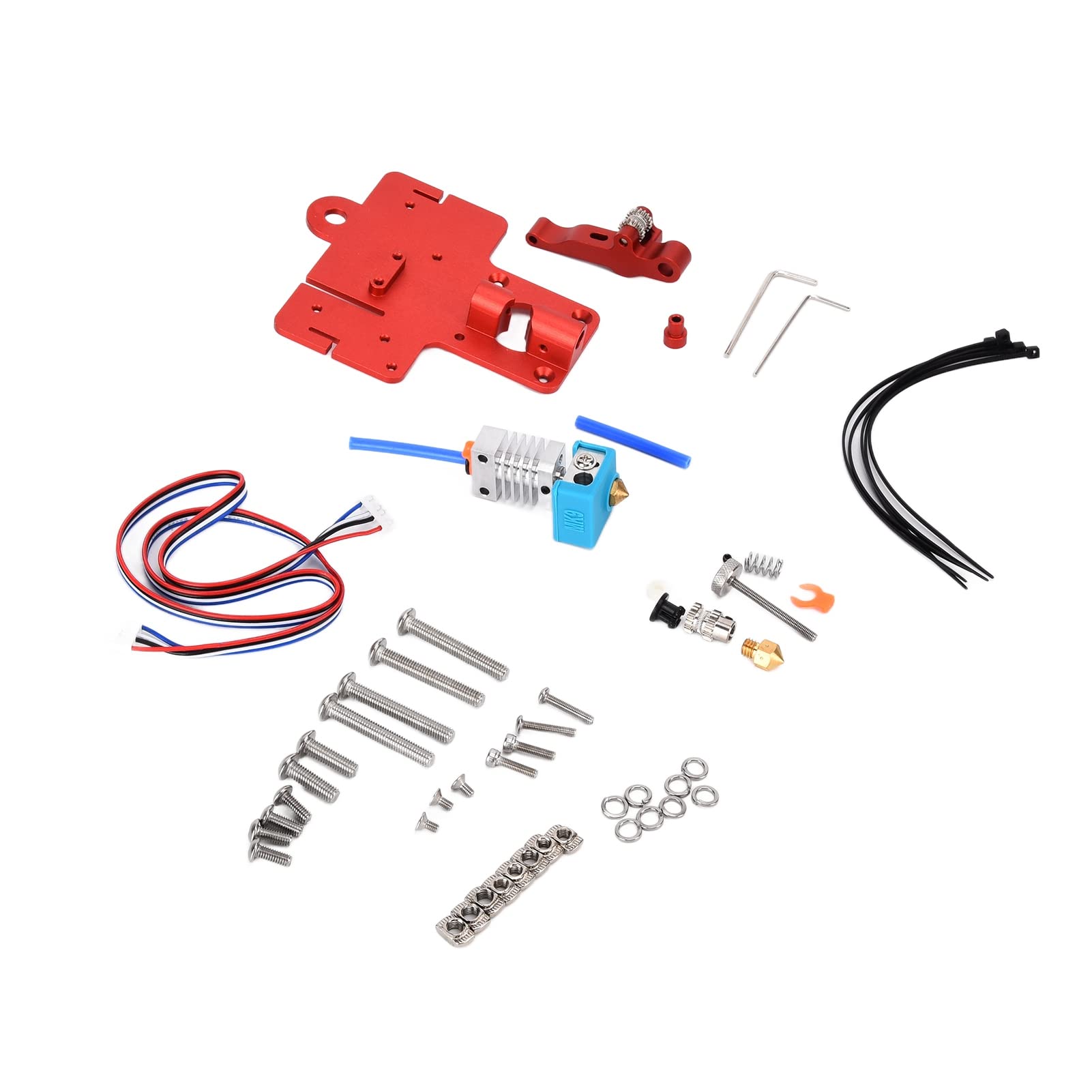 Extruder Montageplatte Dual Gear für Ender 5 5 Pro 5 Plus – Hitzebeständige AluminaPlatte mit präzisen Bohrungen und komplettem Befestigungssatz