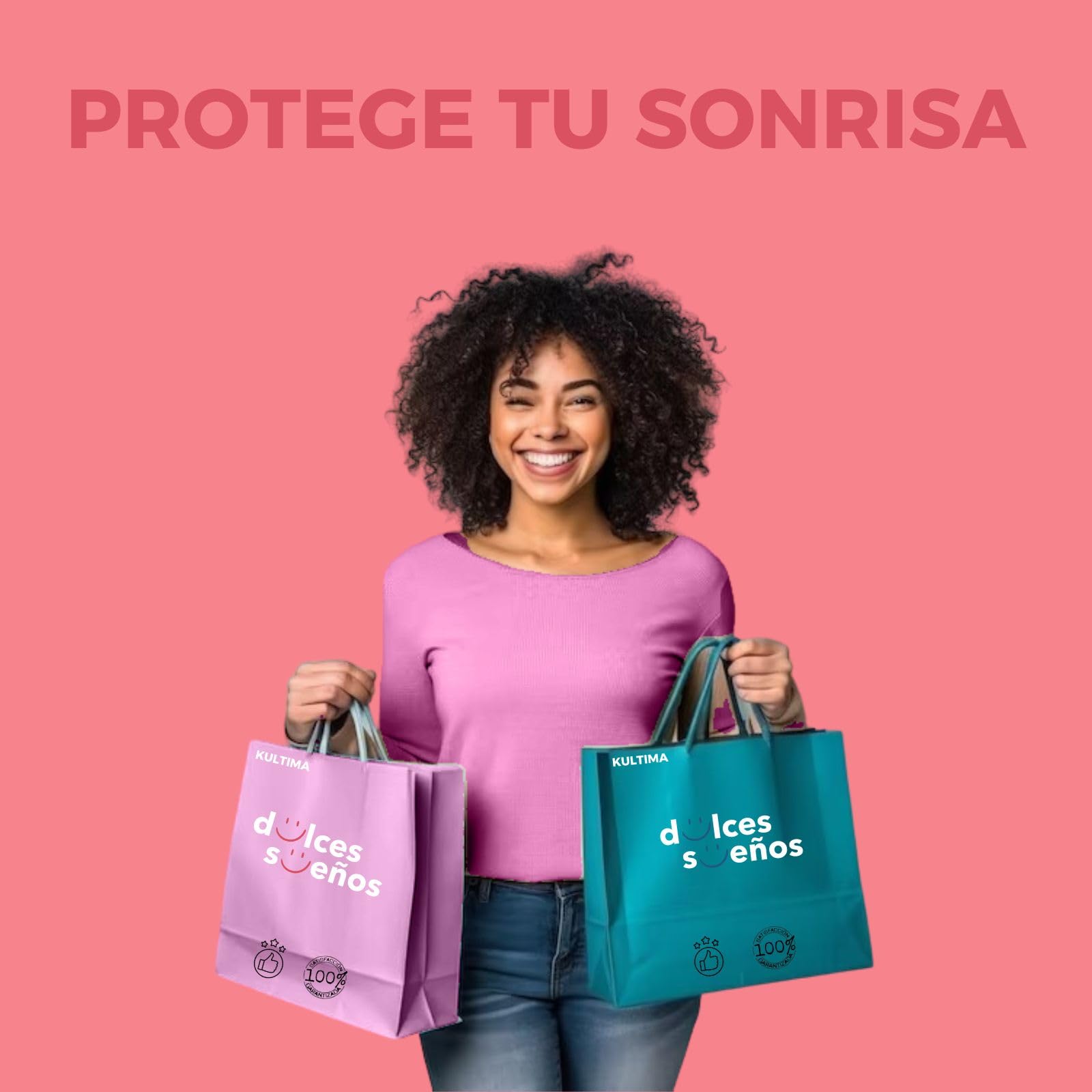 KULTIMA Férula Descarga Bruxismo Nocturna 2 Bucales Dentales Moldeables No BPA (ROSA, L)