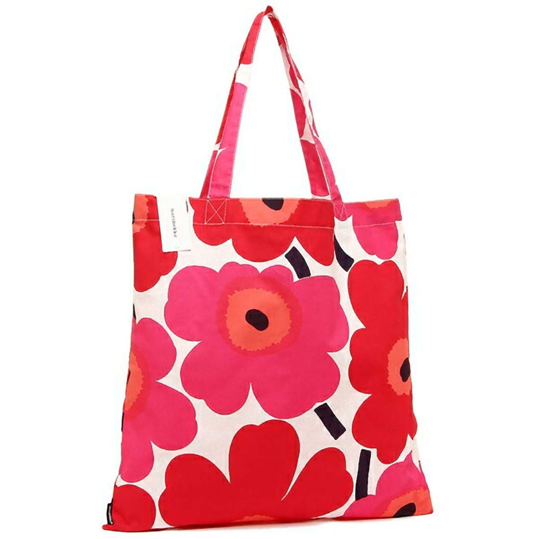 ڹ MARIMEKKO 067572 001 PENI UNIKKO PEINI UNIKKO FABRIC TOTE BAG WHITE RED (ǰ)