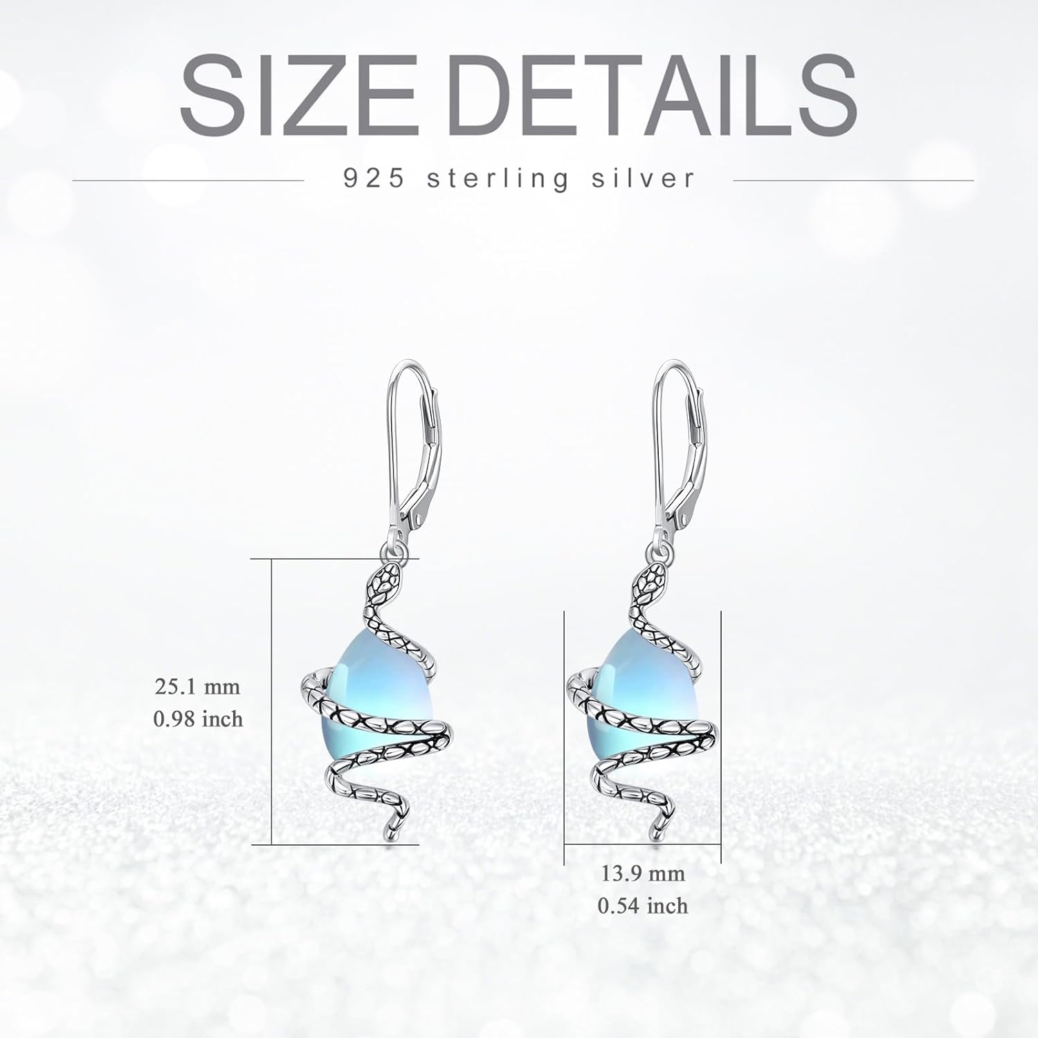 Moonstone Earrings 925 Sterling Silver Teardrop Dangle Earrings Moonstone Jewelry Gifts for Women - Image 4