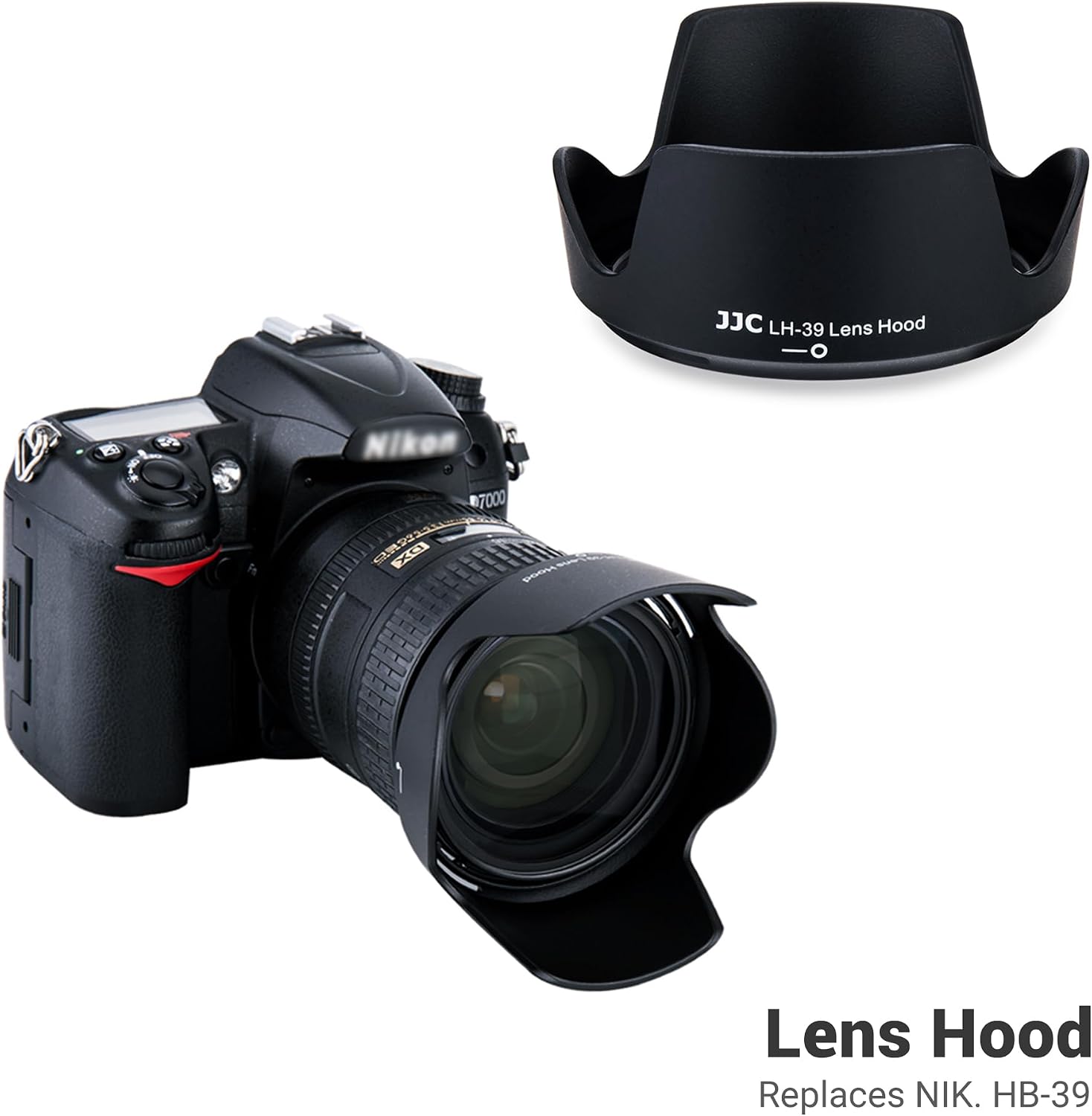 JJC HB-39 Lens Hood Reversible Lens Shade Cover for Nikon AF-S DX NIKKOR 16-85mm f/3.5-5.6G ED VR and AF-S DX NIKKOR 18-300mm f/3.5-6.3G ED VR Lens, Replace Nikon HB-39 Lens Hood