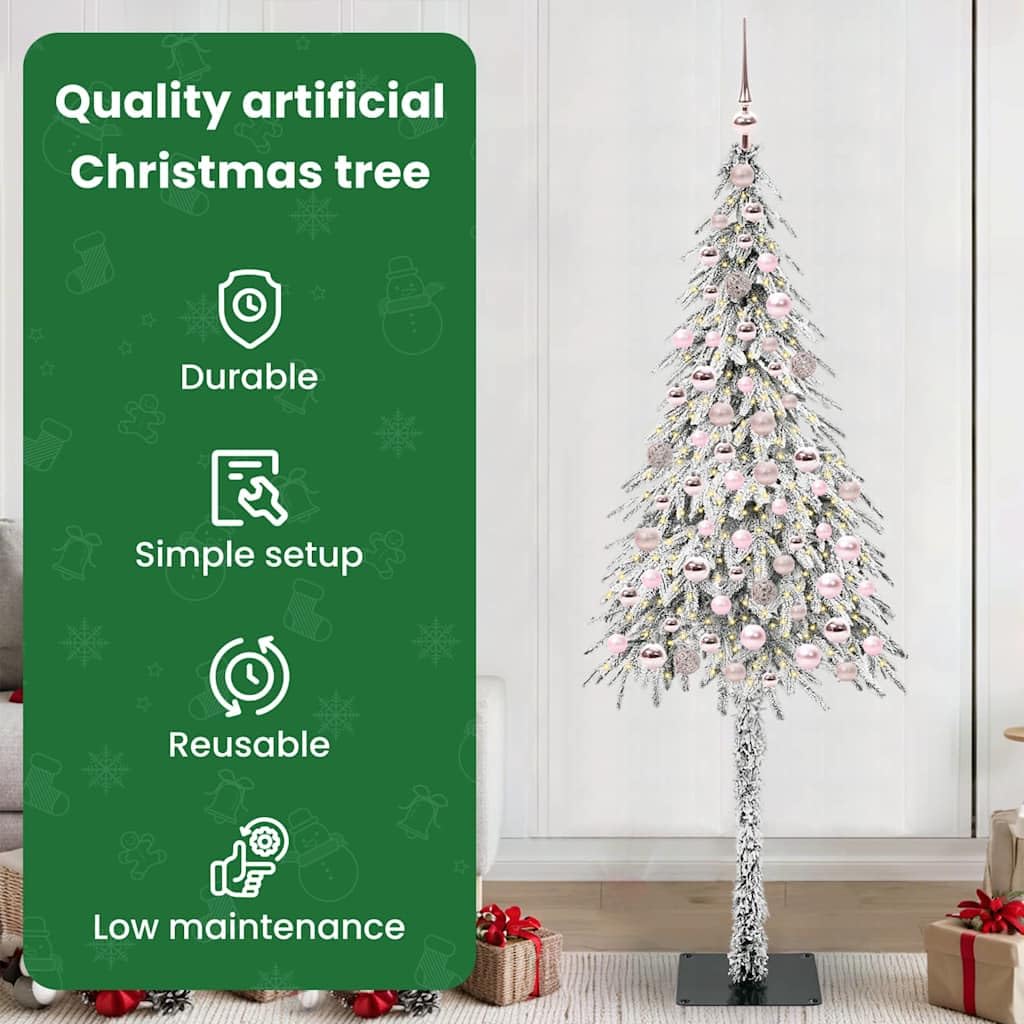 vidaXL Choinka z 300 diodami LED z podstawą Biały 210 cm PE i stal