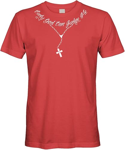 Cybertela - Camiseta de collar para hombre con tatuaje "Only God Can Judge Me"