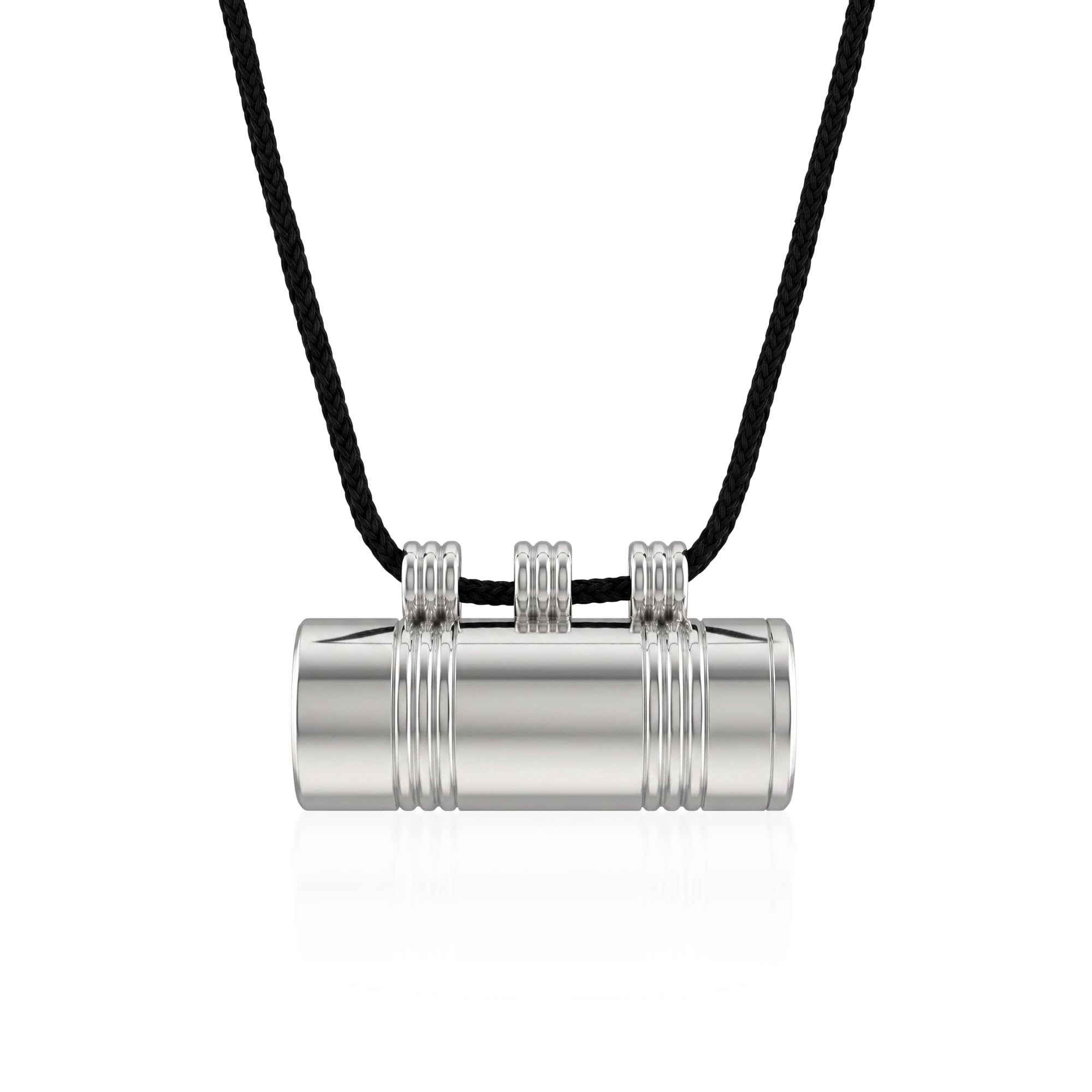 Spiritual Silver Plated Brass Tabeej Taviz Amulet Pendant with Long Silk Cotton Black Thread | Thick Cylindrical Shape Side Openable Kavach for evil protection Men & Women (Unisex, All Religions) TZMI8324-image-33