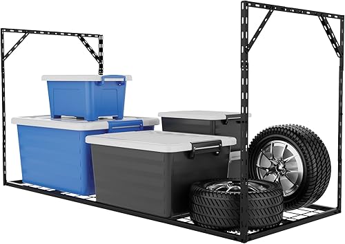 DNIWTSAE Estante de almacenamiento de techo ajustable de 2 x 5.5 pulgadas, 66 pulgadas de largo x 24 pulgadas de ancho x 12-40 pulgadas de alto,