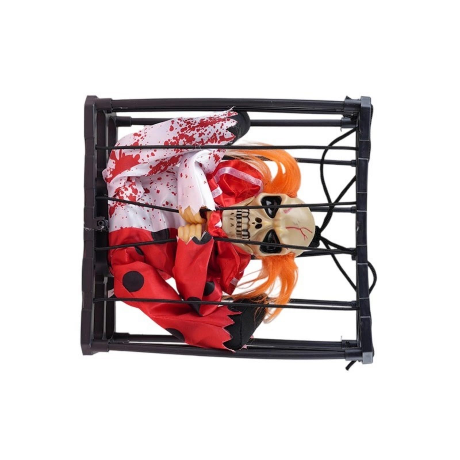 Hsioluted Animated Halloween Decoration Movable Skull Specter Hanging Decoration Props with Sound and Light for Party Festival Skull Specter Hanging Props Halloween Party