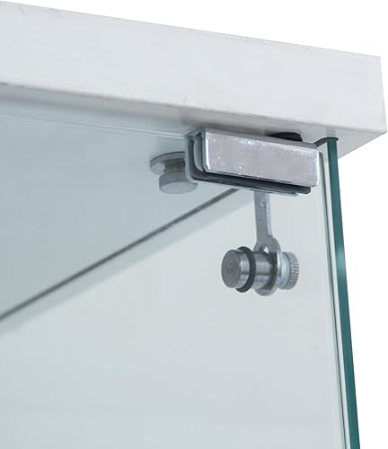 Miniatura 6 de Yoluckea Gabinete de cristal, 4 estantes de cristal con puerta, gabinete de exhibición de cristal de la colección Curio Cabinet para oficina en