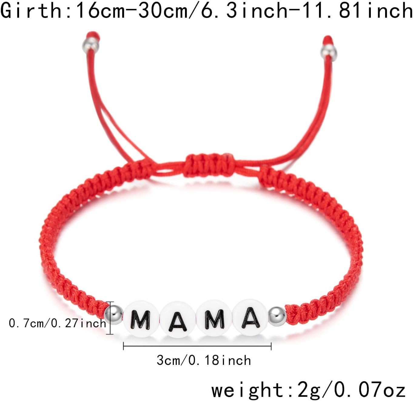 Mother's Day MAMA Letter Black Rope Necklace Handmade Adjustable Mom Jewelry Gift